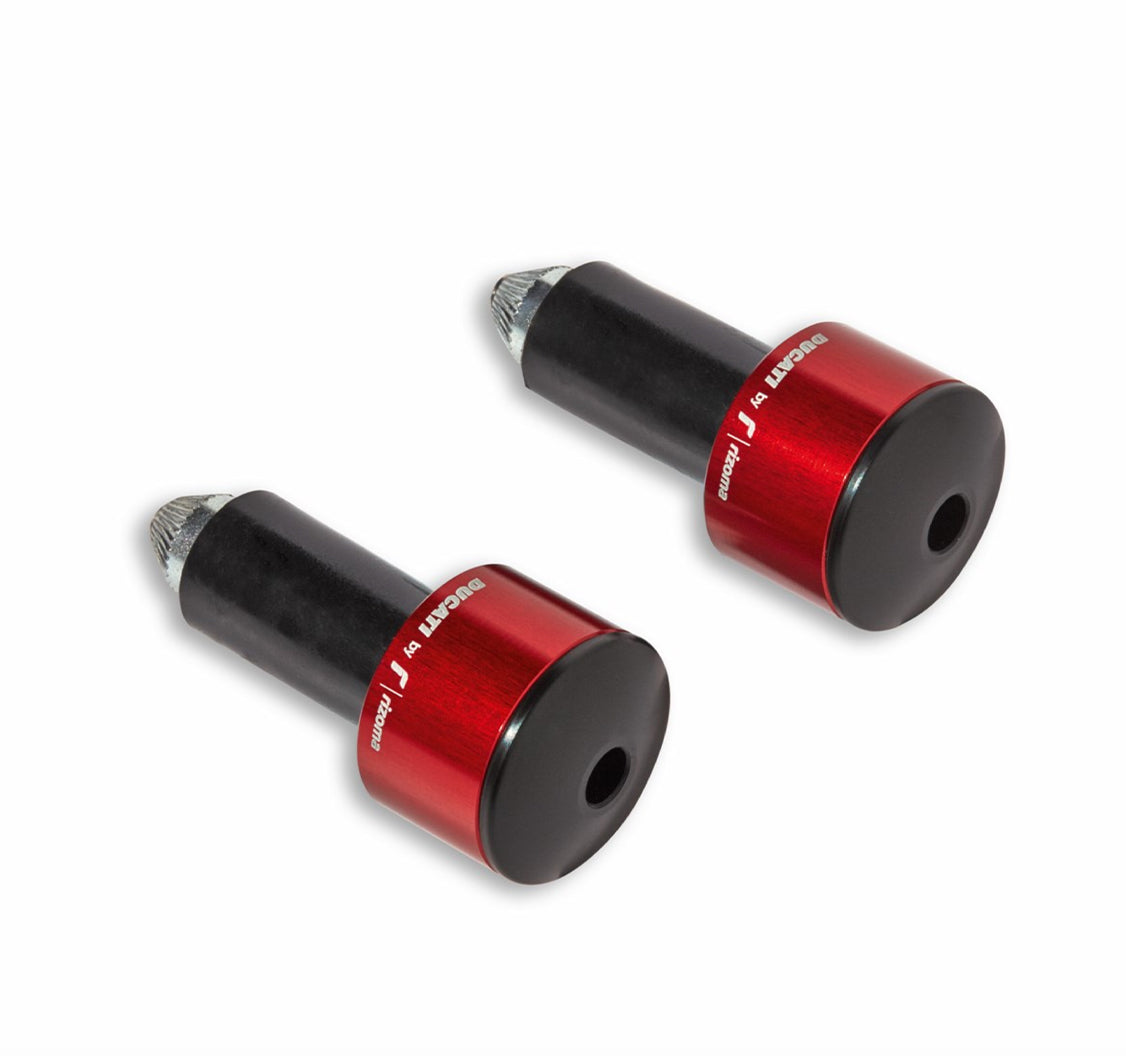 Billet aluminium handlebar balancing weights - RED / BLACK