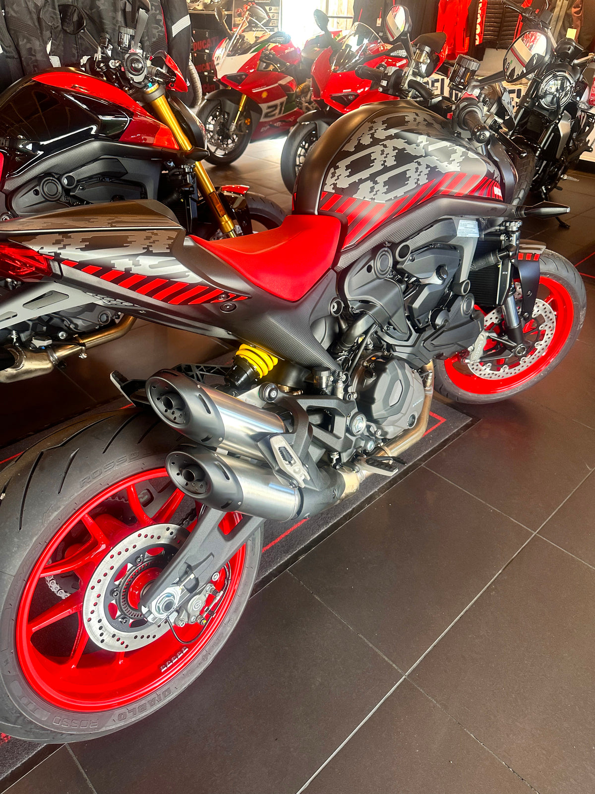 2024 Ducati Monster PLUS - PIXEL with LOWERED RED SEAT! - IN STOCK